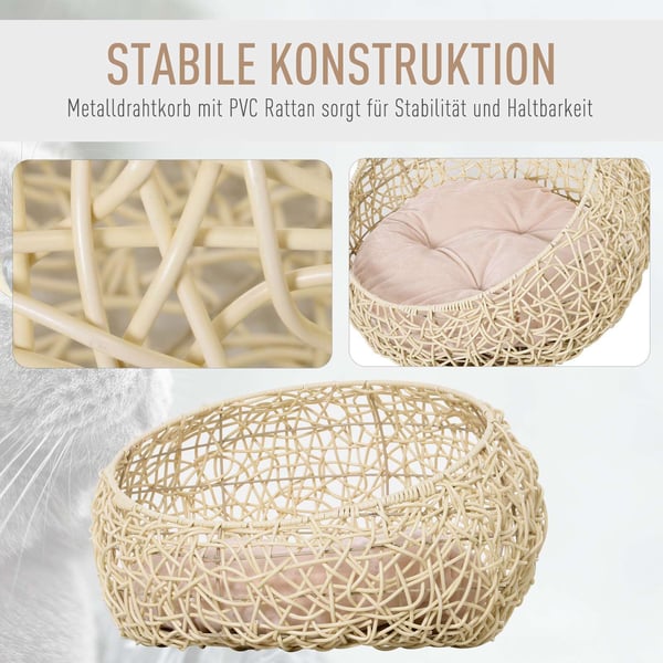 Katteseng, Rattan, 56x35 cm, Beige