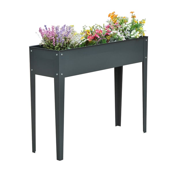 Korotettu istutuslaatikko, 100x30x80 cm, harmaa