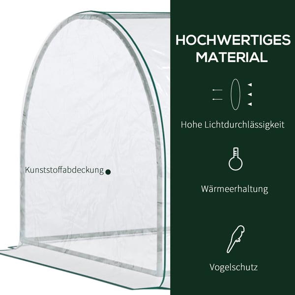 Drivhus, 250x100x80 cm, Transparent