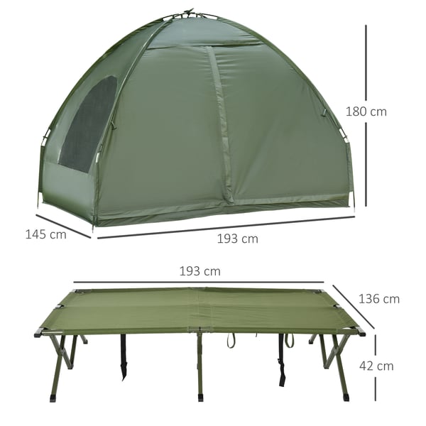 Camping Sengsæt, 193x136x178 cm, Grøn