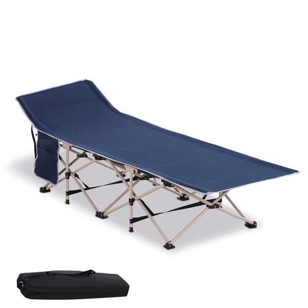 Camping feltseng, 190x68x52 cm, Blå