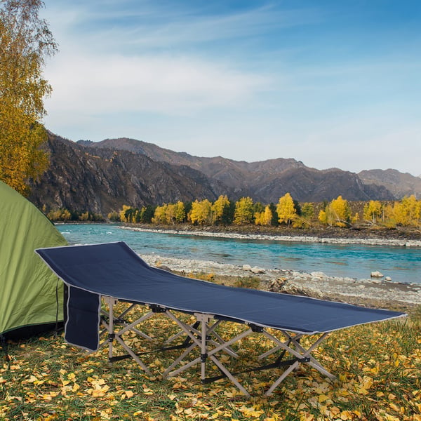 Camping feltseng, 190x68x52 cm, Blå