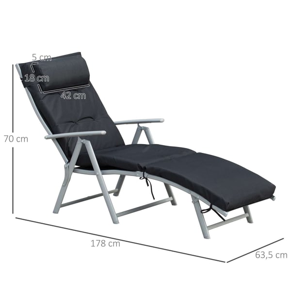 Solstol, 137x63,5x100,5 cm, Svart