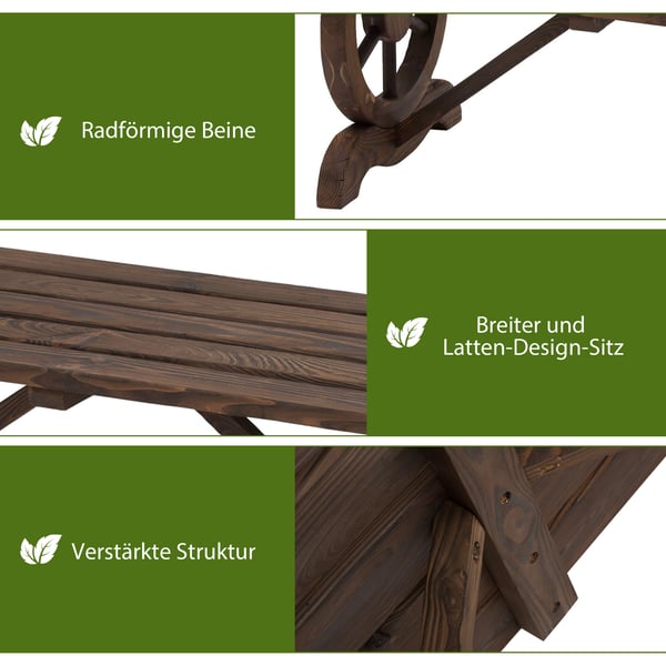 Trädgårdsbänk, 98x50x39,5 cm, Brun