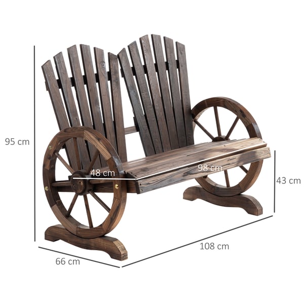 Trädgårdsbänk, 108x66x95 cm, Brun