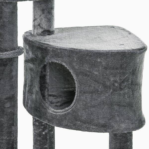 Kissan kiipeilypuu, 55x45x220-265 cm, tummanharmaa