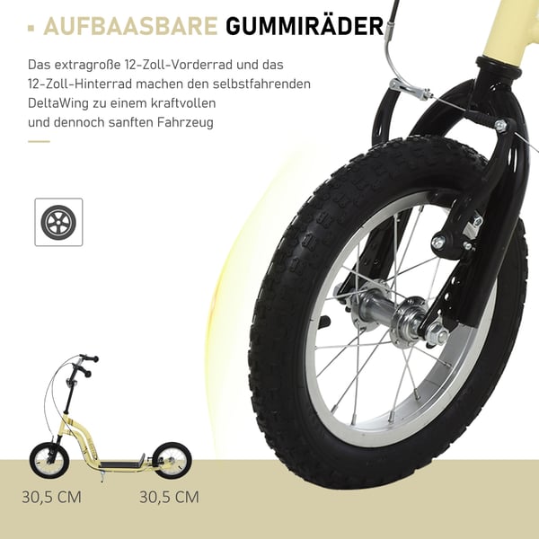 Børnescooter, 120x58x85-95 cm, Beige