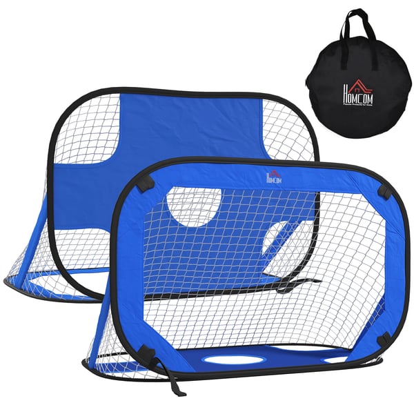 Pop Up fodboldmål sæt, 123x80x80 cm, Blå