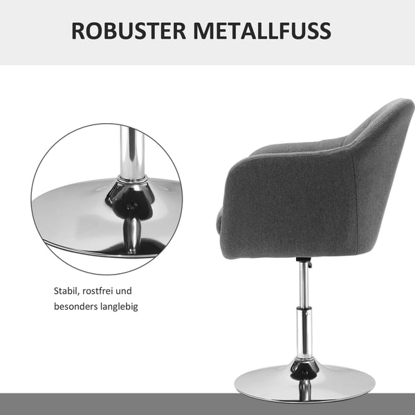 Kontorsstol, 60x60x79-91 cm, Mörkgrå