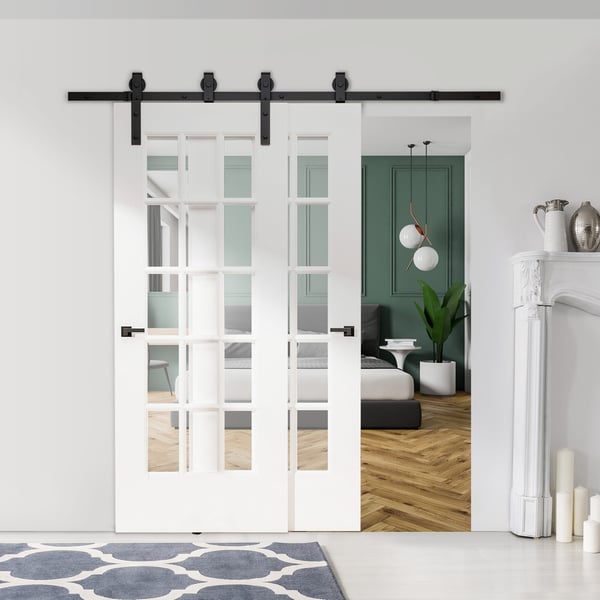 Skjutdörrsbeslag, 200 cm, Svart