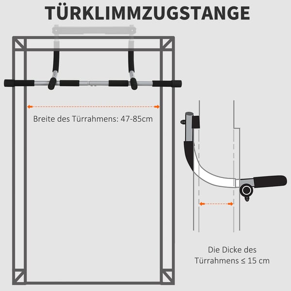Pull-Up Bar, 92x40x17 cm, Svart