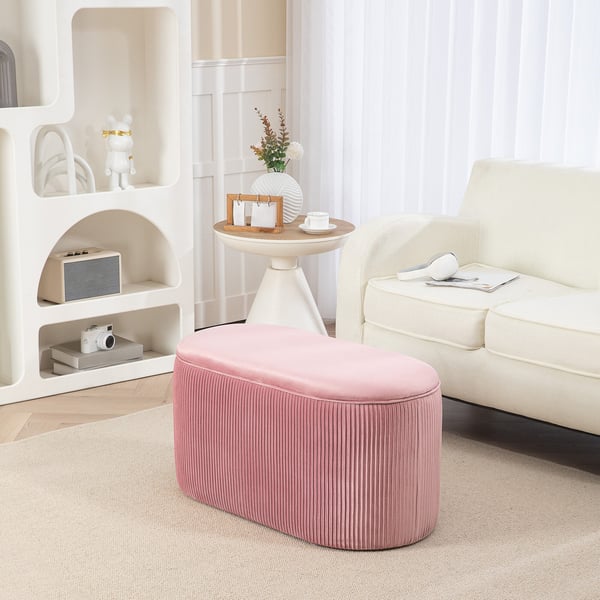 Bænk med opbevaring, 81x40x41 cm, Pink