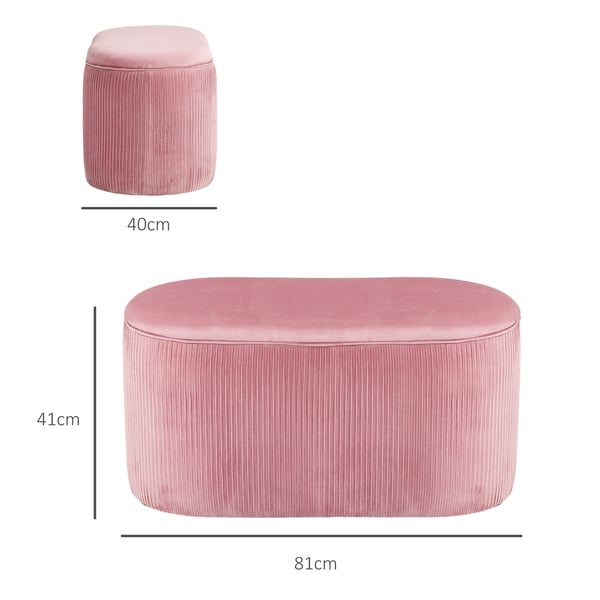 Bænk med opbevaring, 81x40x41 cm, Pink