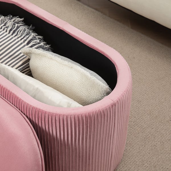 Bænk med opbevaring, 81x40x41 cm, Pink