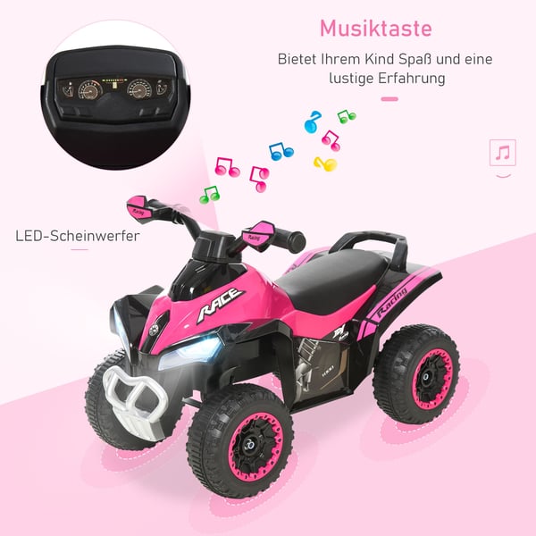 Ride-On bil, 67,5x38x44 cm, pink