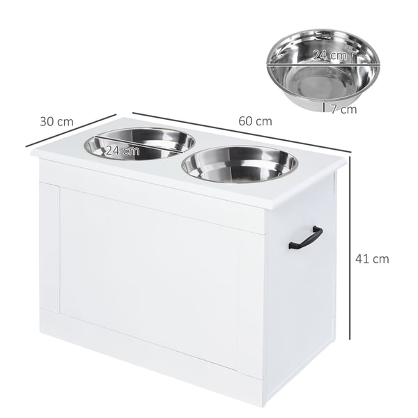 Hundemadestation, 60x30x41 cm, Hvid