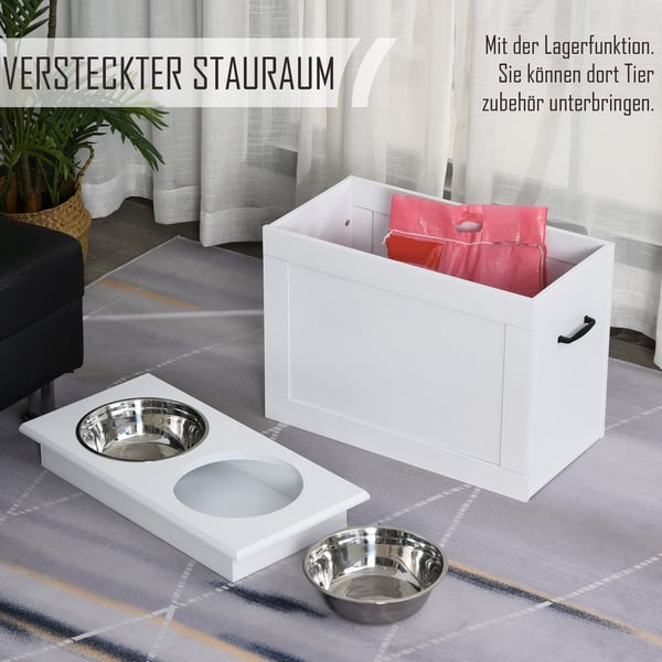 Hundemadestation, 60x30x41 cm, Hvid