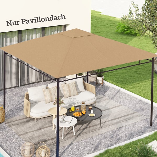 Pavillon tagdække, 298x295 cm, Beige