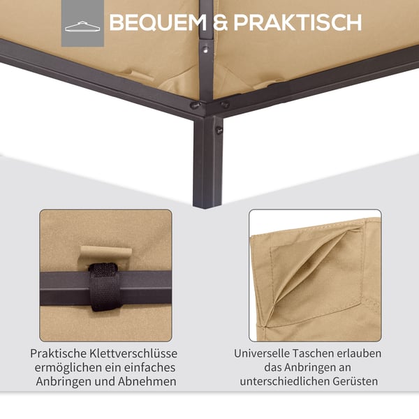 Pavillon tagdække, 298x295 cm, Beige