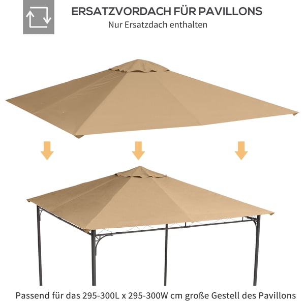Pavillon tagdække, 298x295 cm, Beige