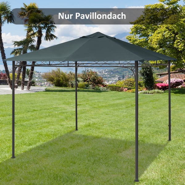 Paviljong ersättningsduk, 298x295 cm, mörkgrå