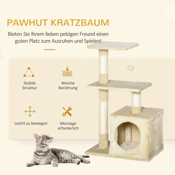 Kissan kiipeilypuu, 50x30x81,5 cm, beige
