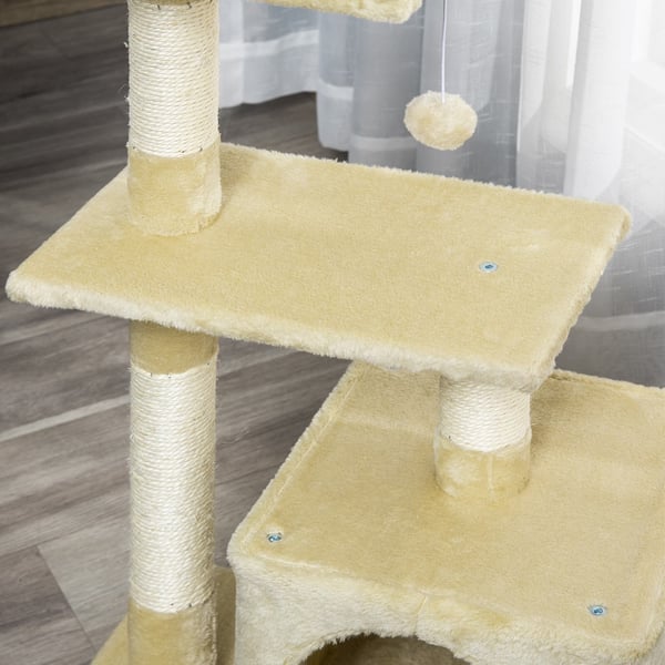 Kissan kiipeilypuu, 50x30x81,5 cm, beige