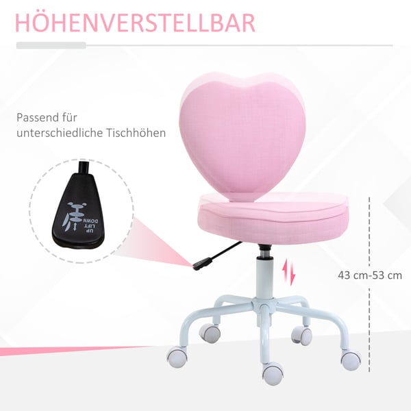 Kontorstol, 40x50x79-89 cm, Pink