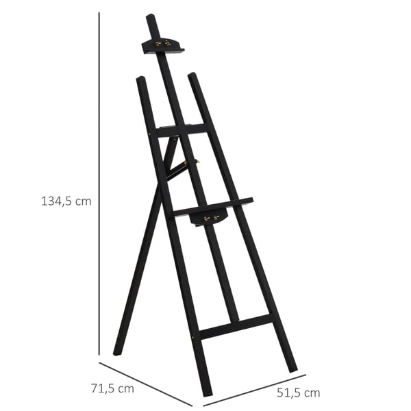 Staffeli, Fyrretræ, 51.5x71.5x134.5 cm, Sort