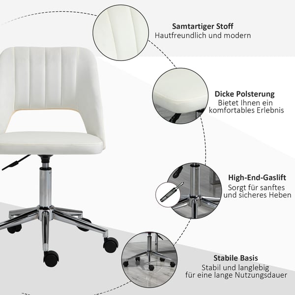 Kontorsstol, 49x60x79-91 cm, Beige