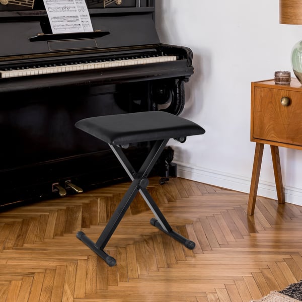 Pianopall, 39x29x37-47 cm, Svart