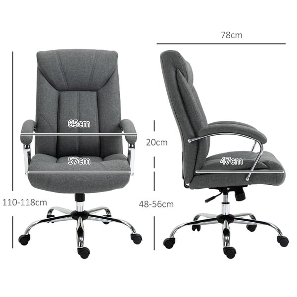 Kontorsstol, Ergonomisk justerbar med gungfunktion, 65x78x110 cm, Grå
