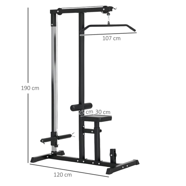Home Gym Station, 107x120x190 cm, Sort