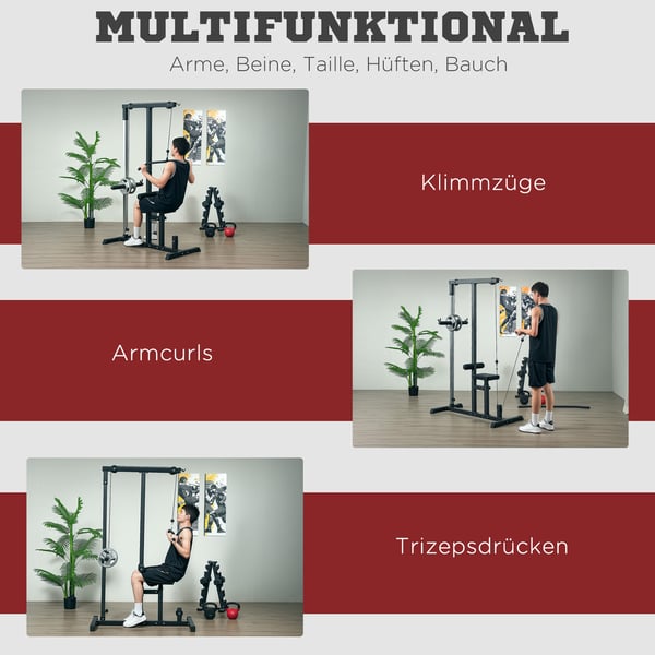 Home Gym Station, 107x120x190 cm, Sort