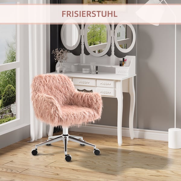 Kontorsstol, 57x60x75-85 cm, Rosa