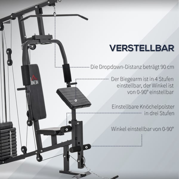 Home Gym Station, 148x108x207 cm, Sort