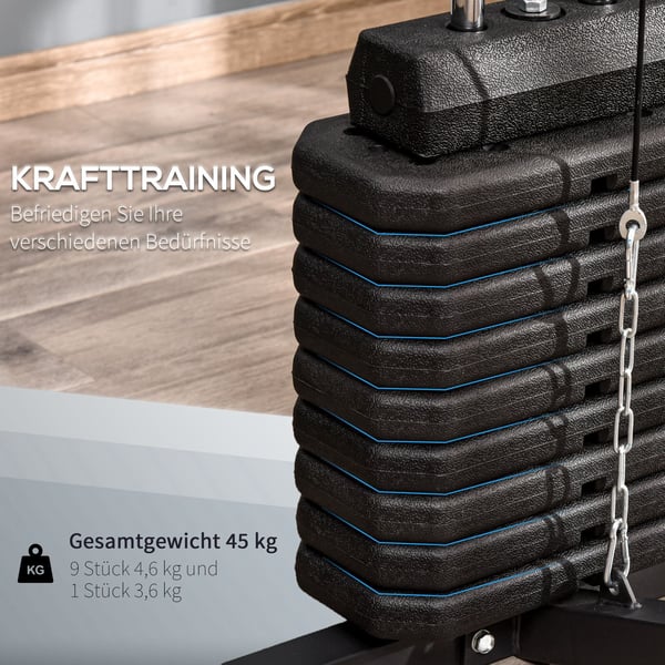 Home Gym Station, 148x108x207 cm, Sort