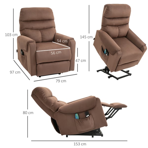 Lænestol med reclinerfunktion, 79x97x103 cm, Brun