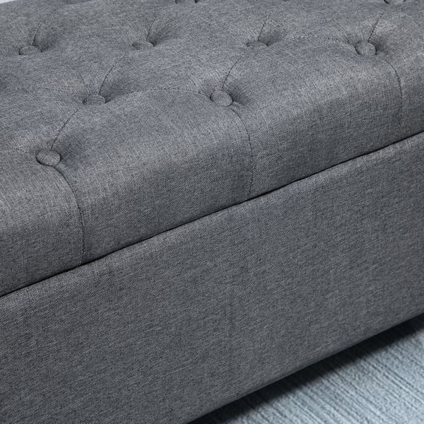 Säilytystilallinen penkki, 100x40x44 cm, tummanharmaa