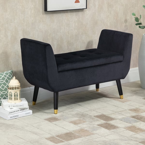 Bänk, 107x42x65 cm, Svart