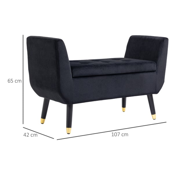 Bänk, 107x42x65 cm, Svart