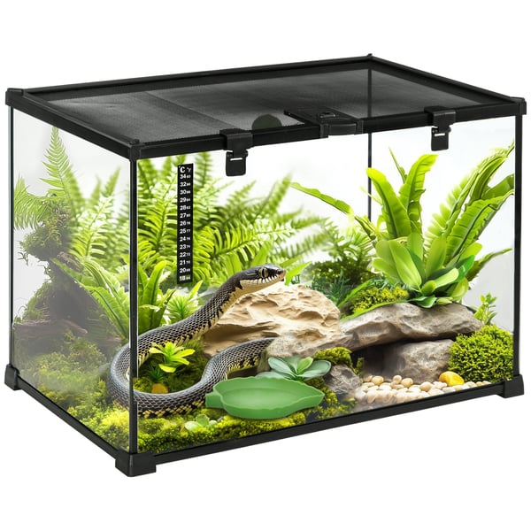 Terrarium, 50x30x35 cm, Sort