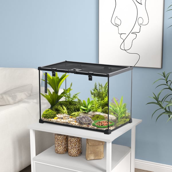 Terrarium, 50x30x35 cm, Sort