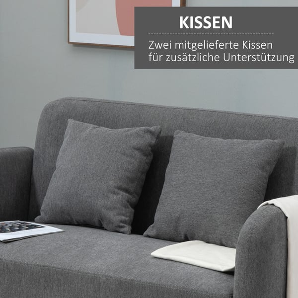 Loveseat-soffa, 130x70x80 cm, Grå