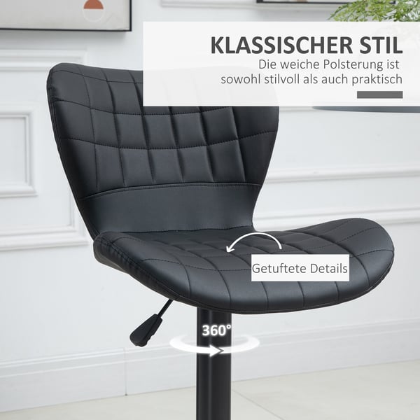 Barstolset, 47x51,5x89-109 cm, Svart