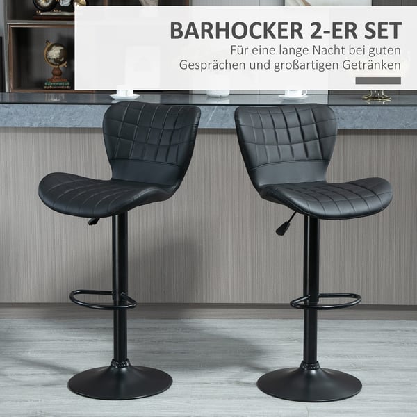 Barstolset, 47x51,5x89-109 cm, Svart