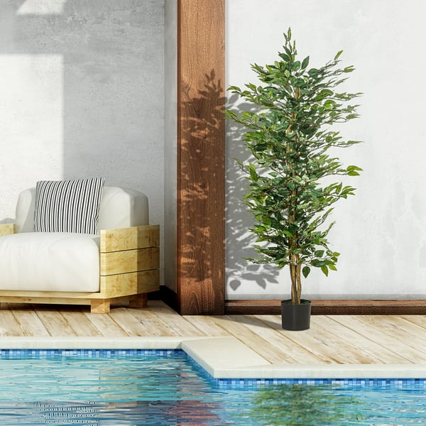Kunstig plante, Ficus træ, 150 cm, Grøn