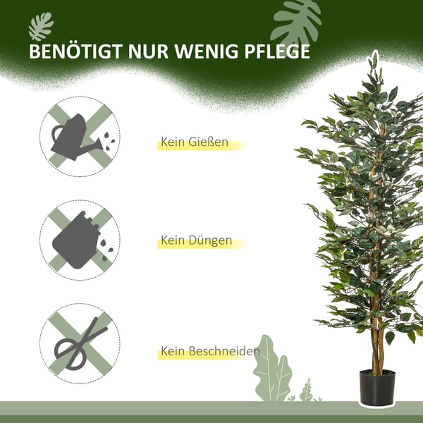 Kunstig plante, Ficus træ, 150 cm, Grøn