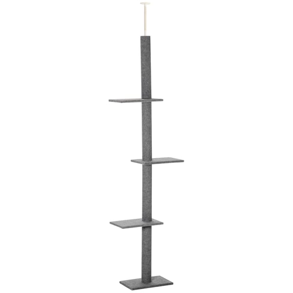 Kattetårn, Justerbar kradsetræ, 43x27x228-260 cm, Grå