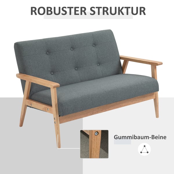 Loveseat-sohva, 115x66,5x73 cm, harmaa